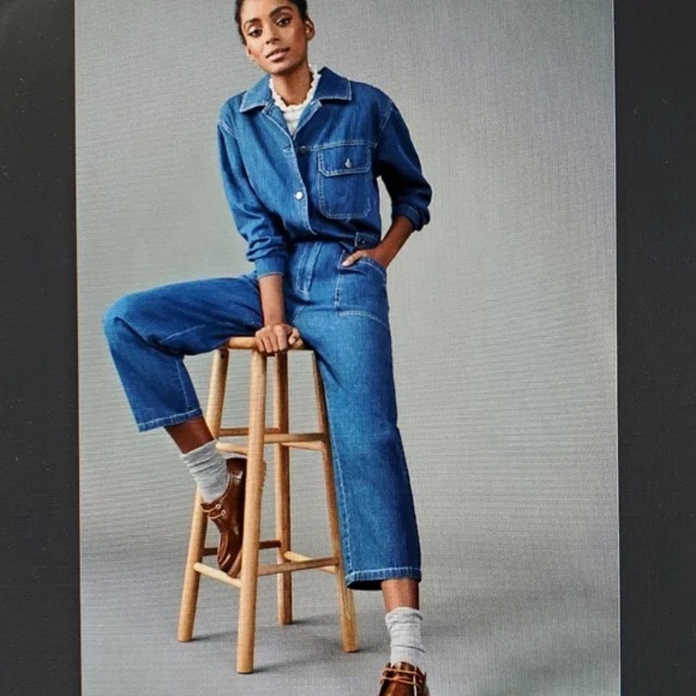 Anthropologie Mare Mare Sz XS Aya Denim Utility Boilersuit Jumpsuit